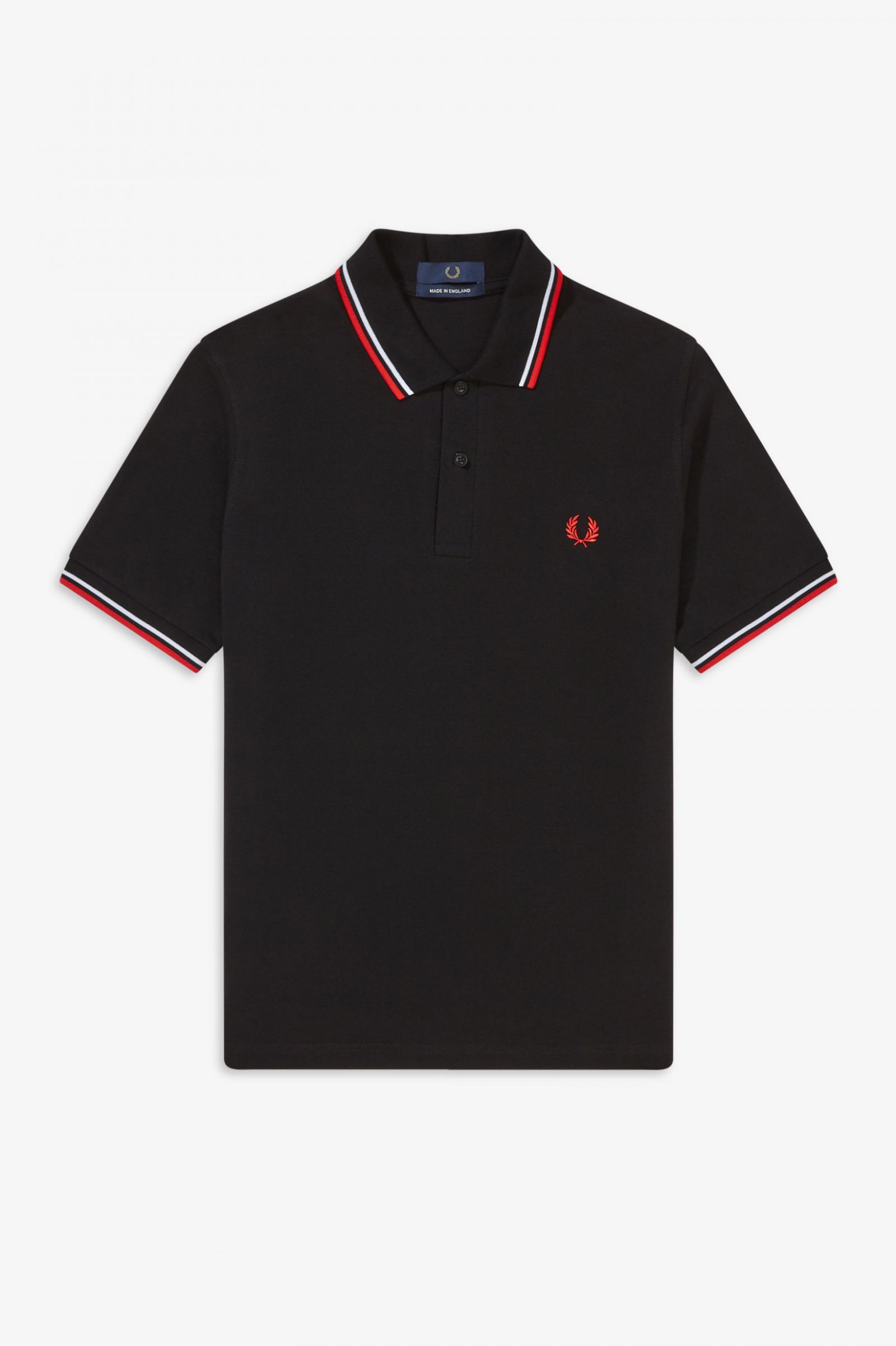 Fred Perry Fred Perry Reissues Original Twin Tipped Polo Black White Bright Red