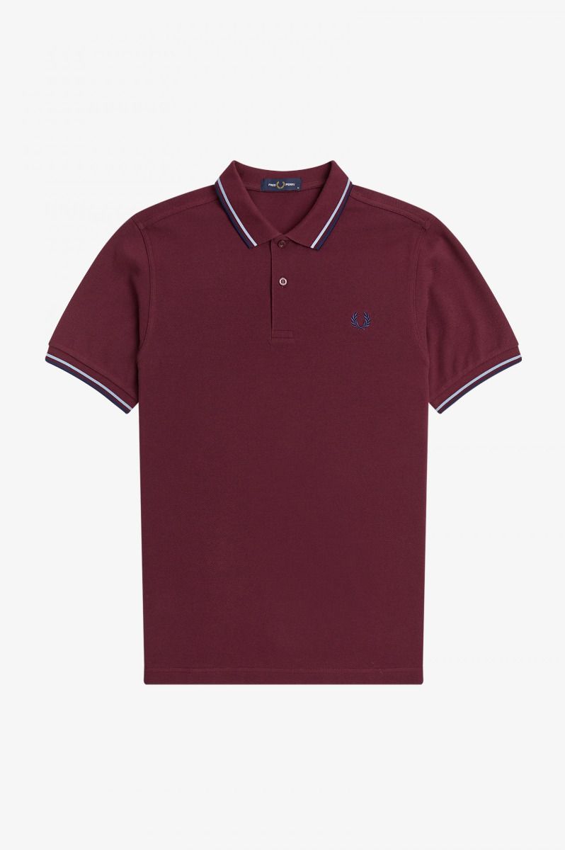 Fred Perry Fred Perry Slim Fit Twin Tipped Polo Porto Glacier Carbon Blue