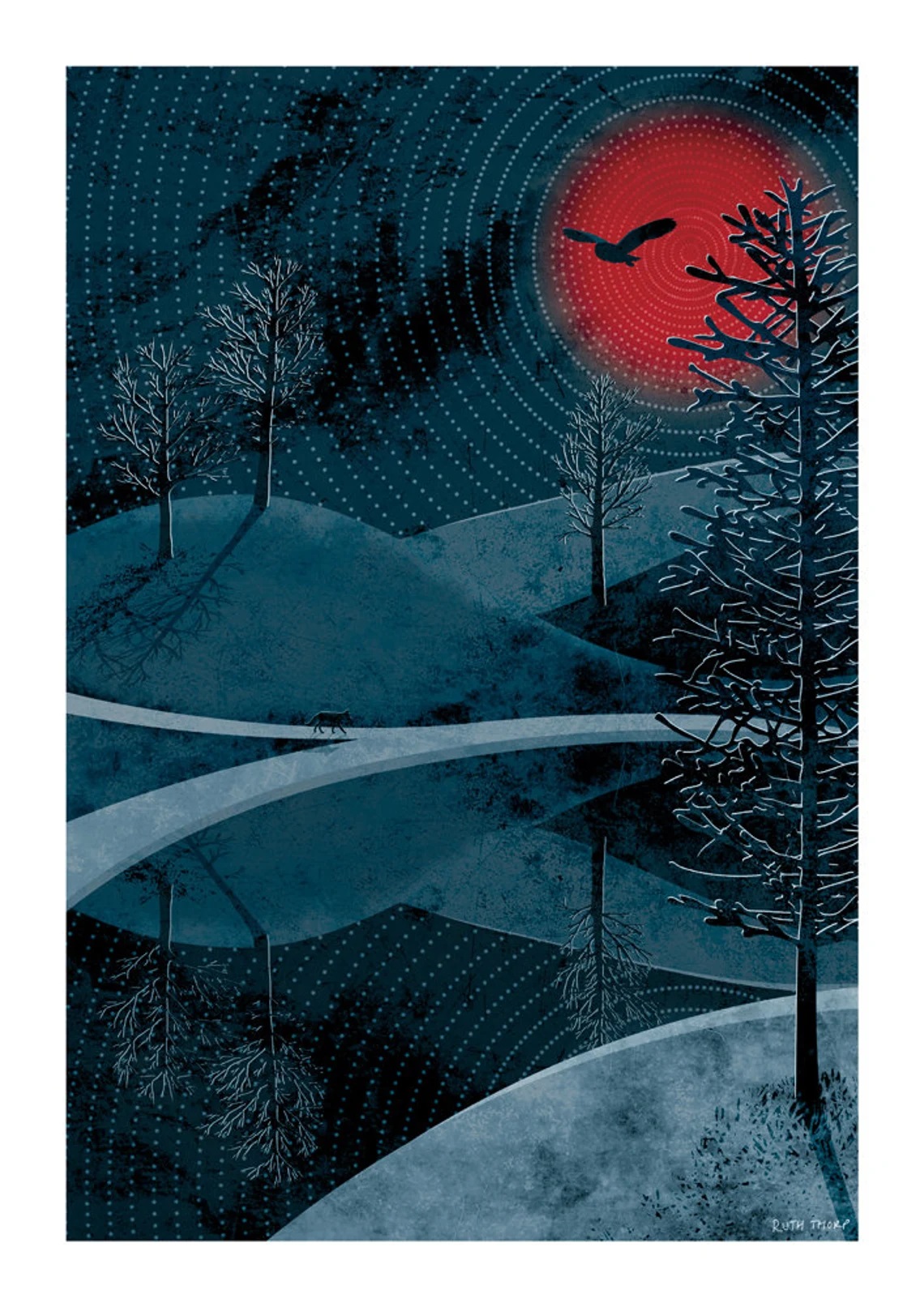 Ruth Thorp Studio A4 Midnight Sun Northern Art Print