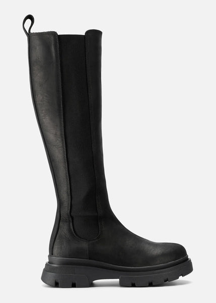 Waterproof Slim High Boots Black