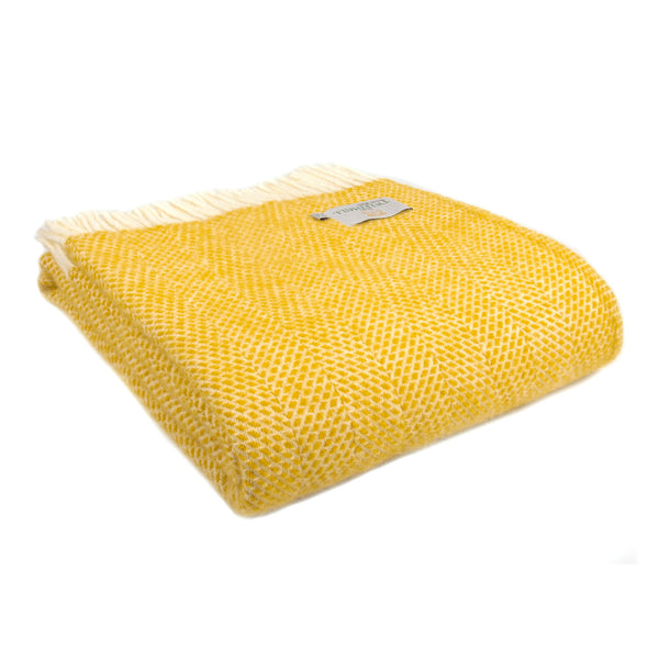 Tweedmill Beehive Yellow Pure New Wool Throw