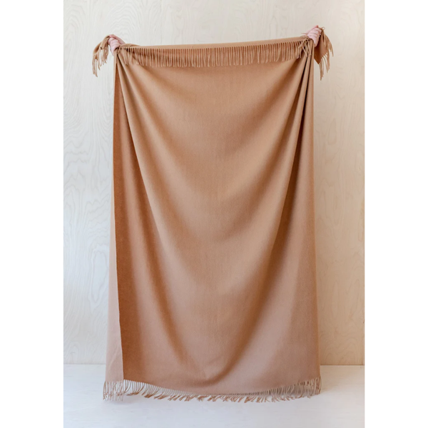 The Tartan Blanket Co. - Lambswool Blanket - Camel