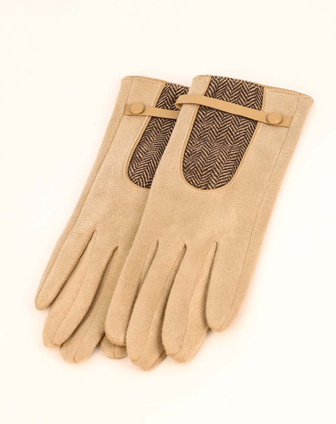 Powder Genevieve Gloves in Stone