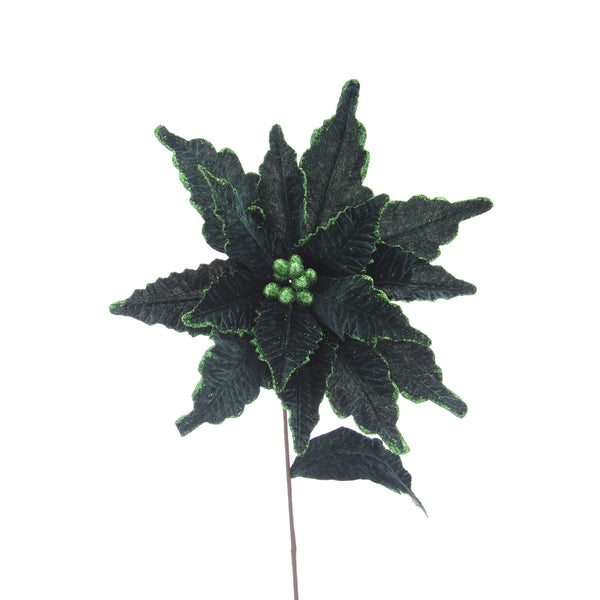 livs Xl Pick - Large Emerald Poinsettia Stem, 68cm