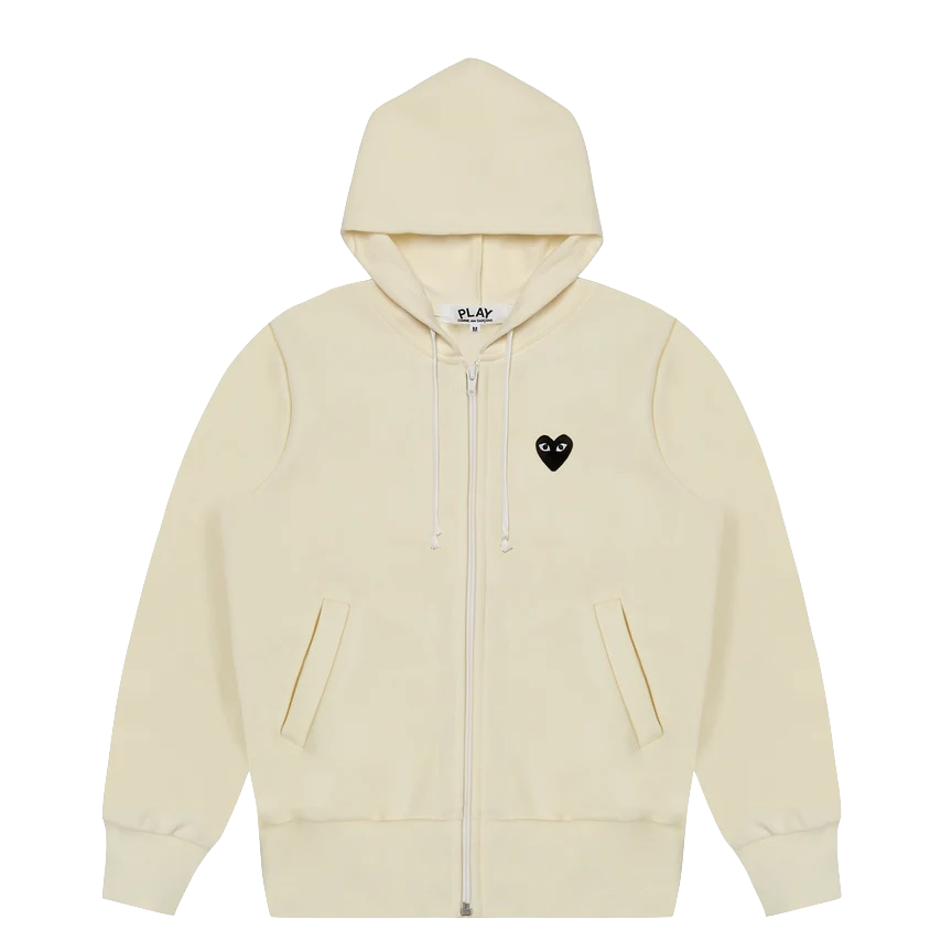 Play Comme Des Garçons | Hooded Sweatshirt With Big Hearts | Ivory