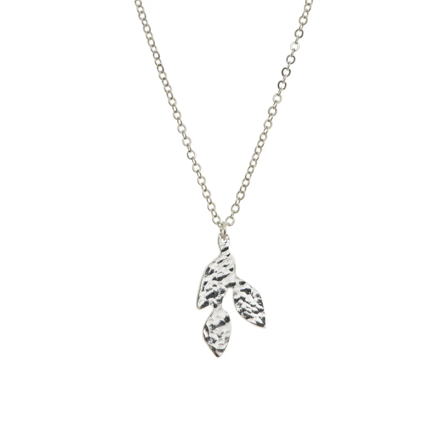 Just Trade  Silver Plated Small Leaf Pendant