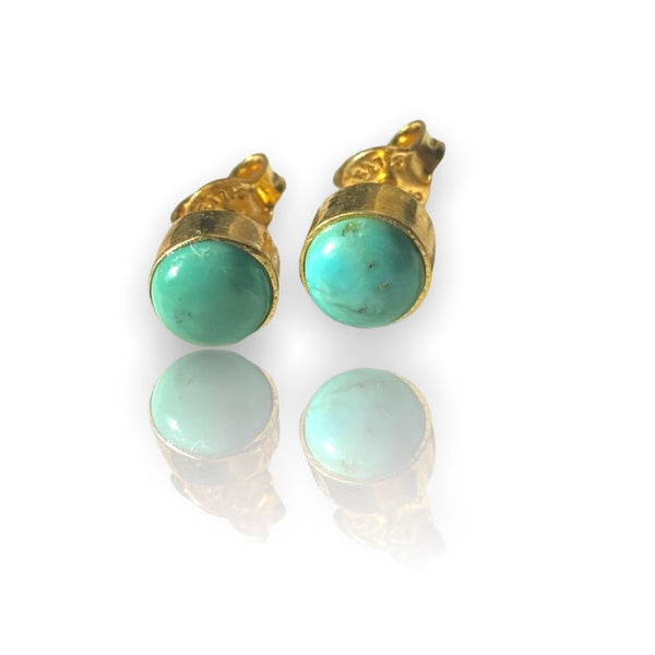 CollardManson 925 Silver Turquoise Studs- Gold Plated