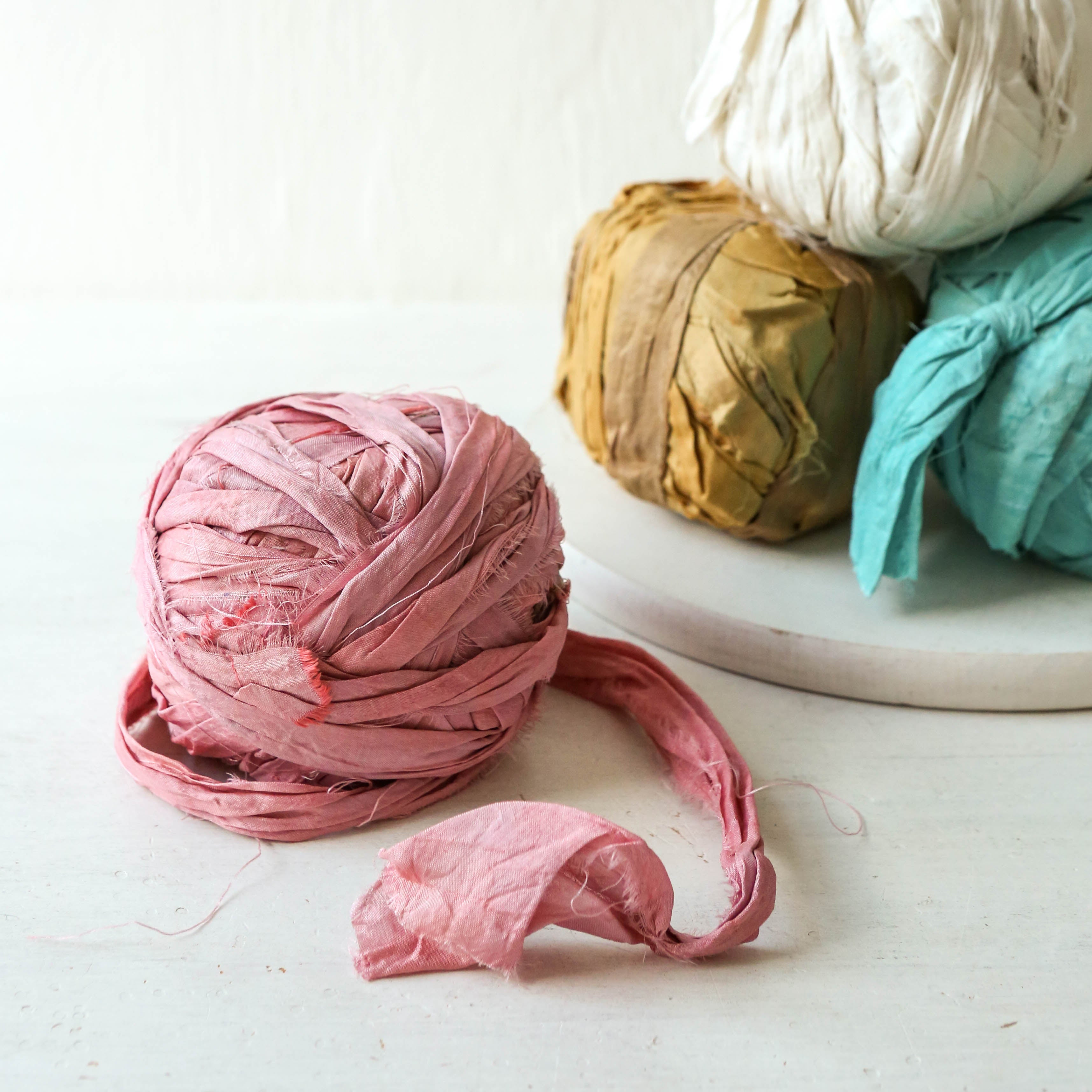 25 M Ball Of Recycled Silk Ribbon