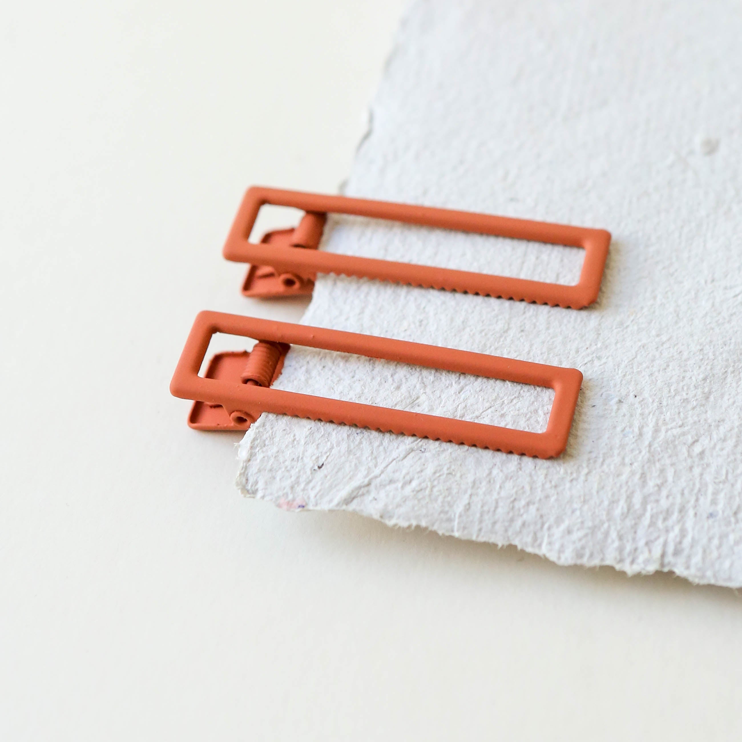 'Lu Lu' Hair Clips In Burnt Orange