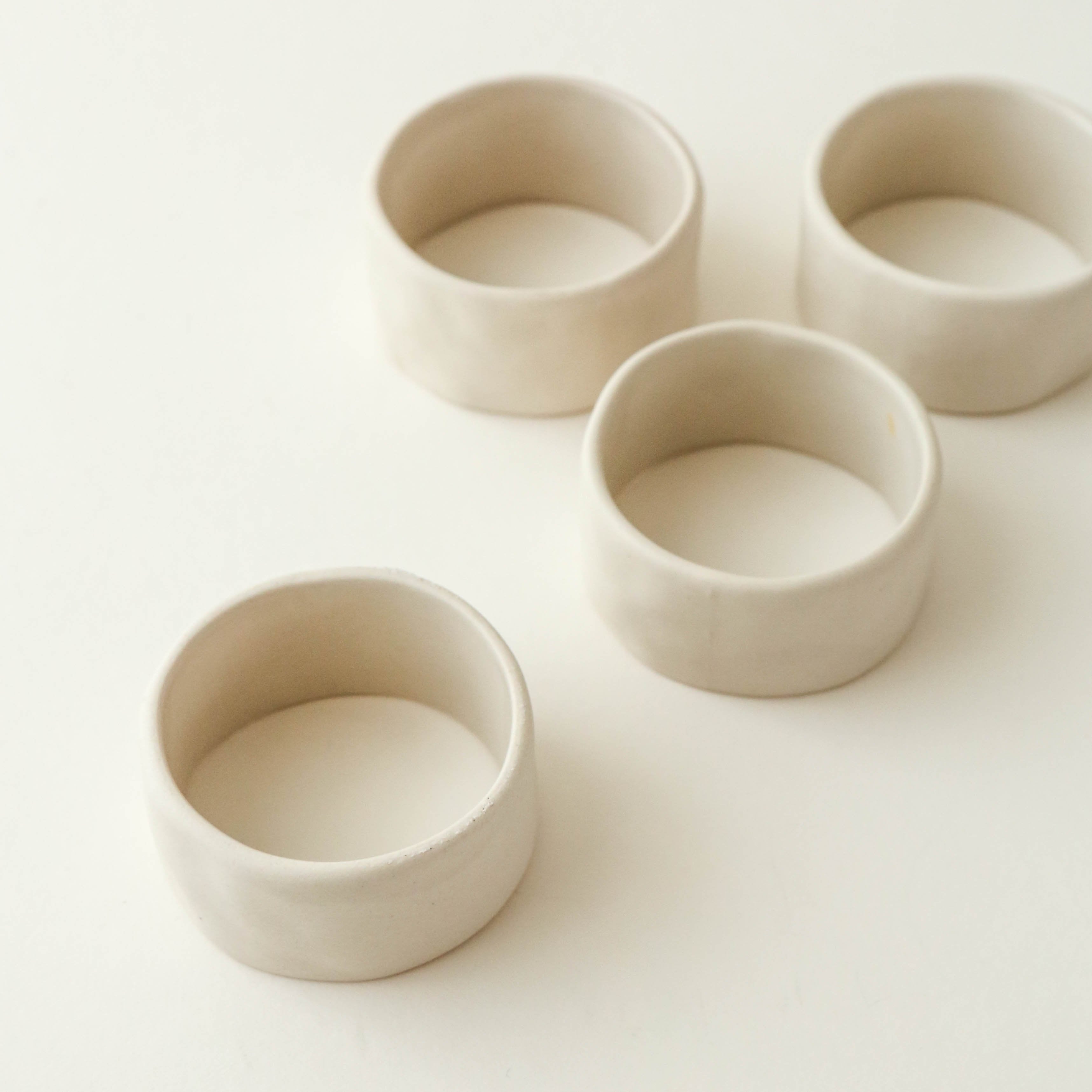 Four Stoneware Napkin Rings