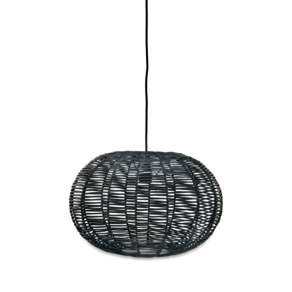 Noko Black Wicker Lampshade Round