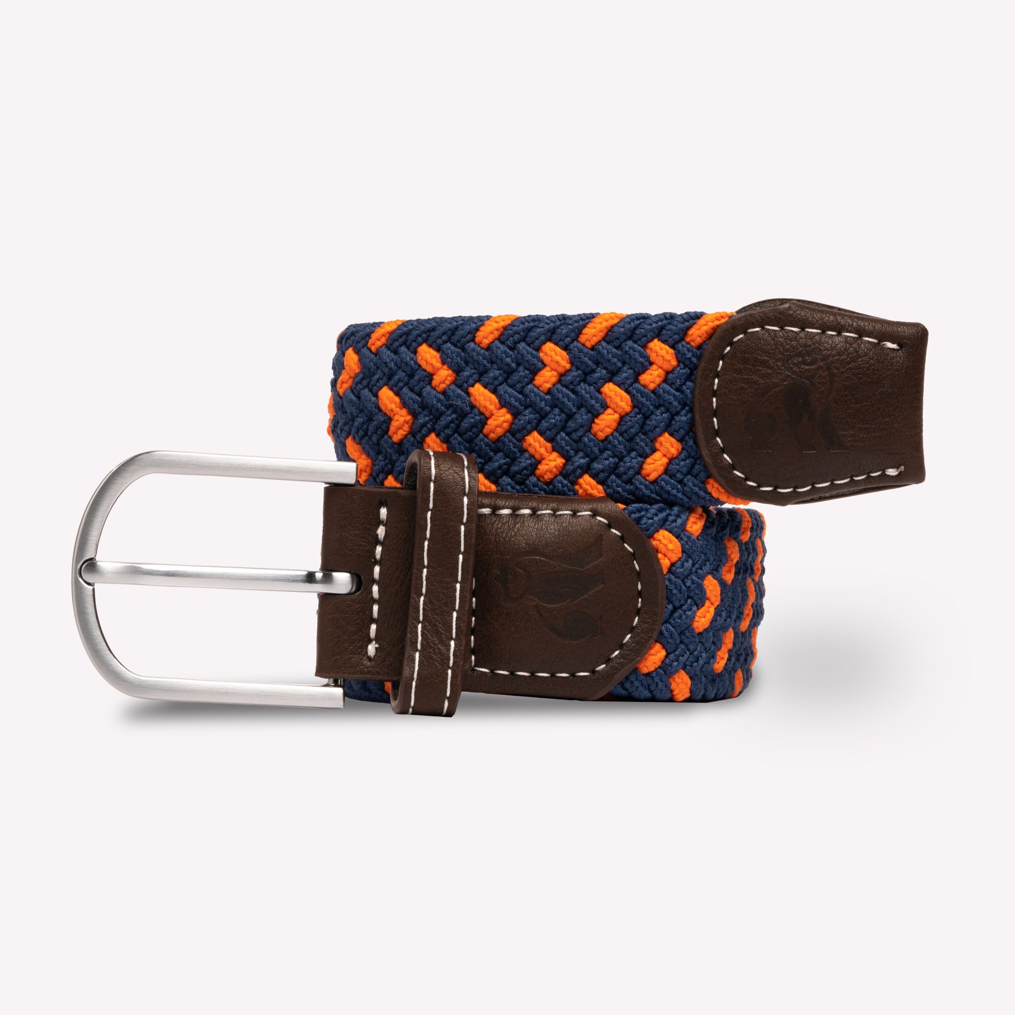 Recycled Woven Belt - Navy/orange