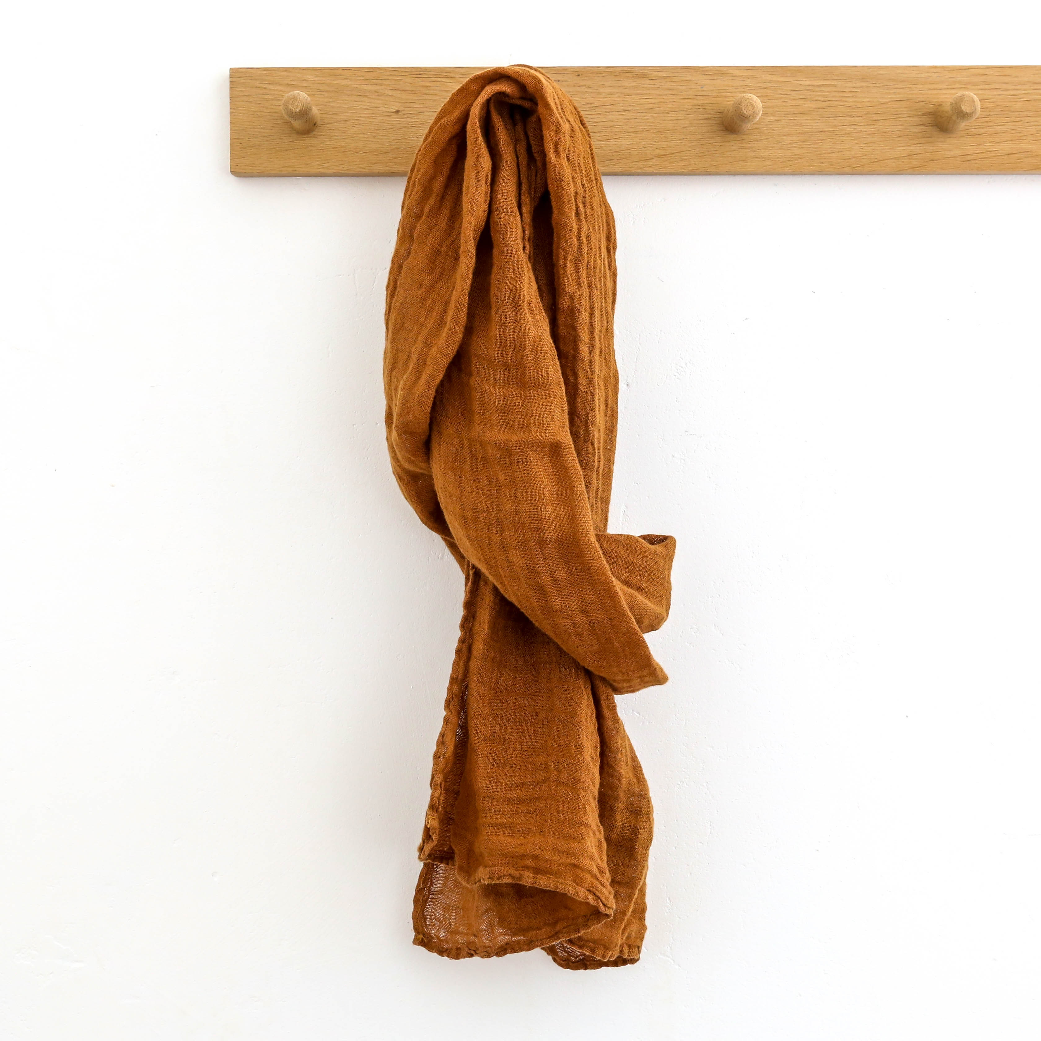 Soft Linen Scarf - Caramel