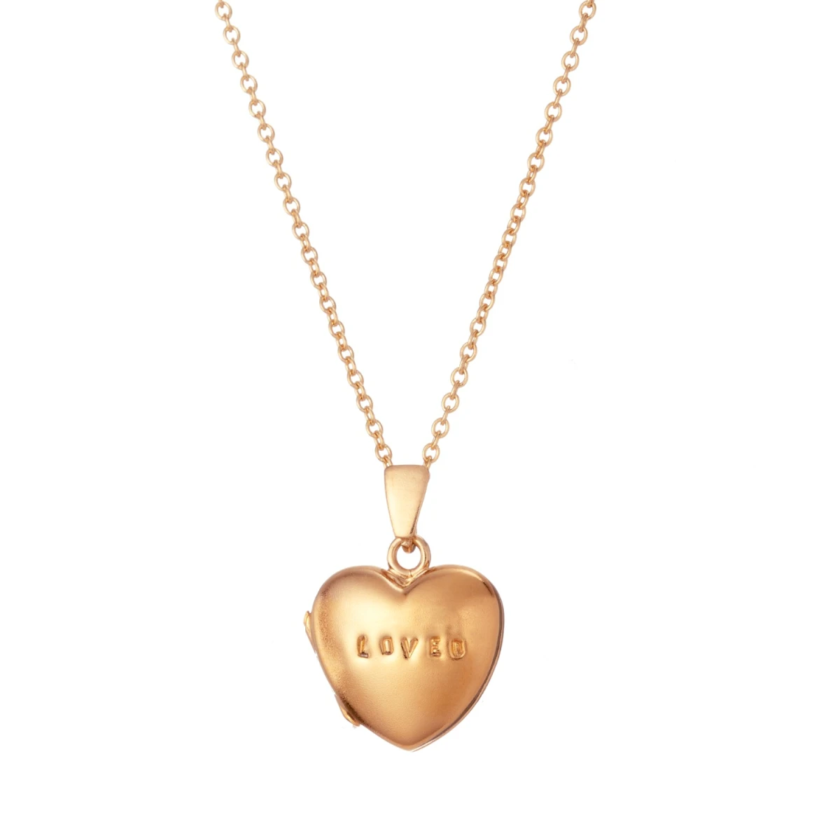 Posh Totty Designs Gold Plated  'LOVED'  Mini Heart Locket Necklace
