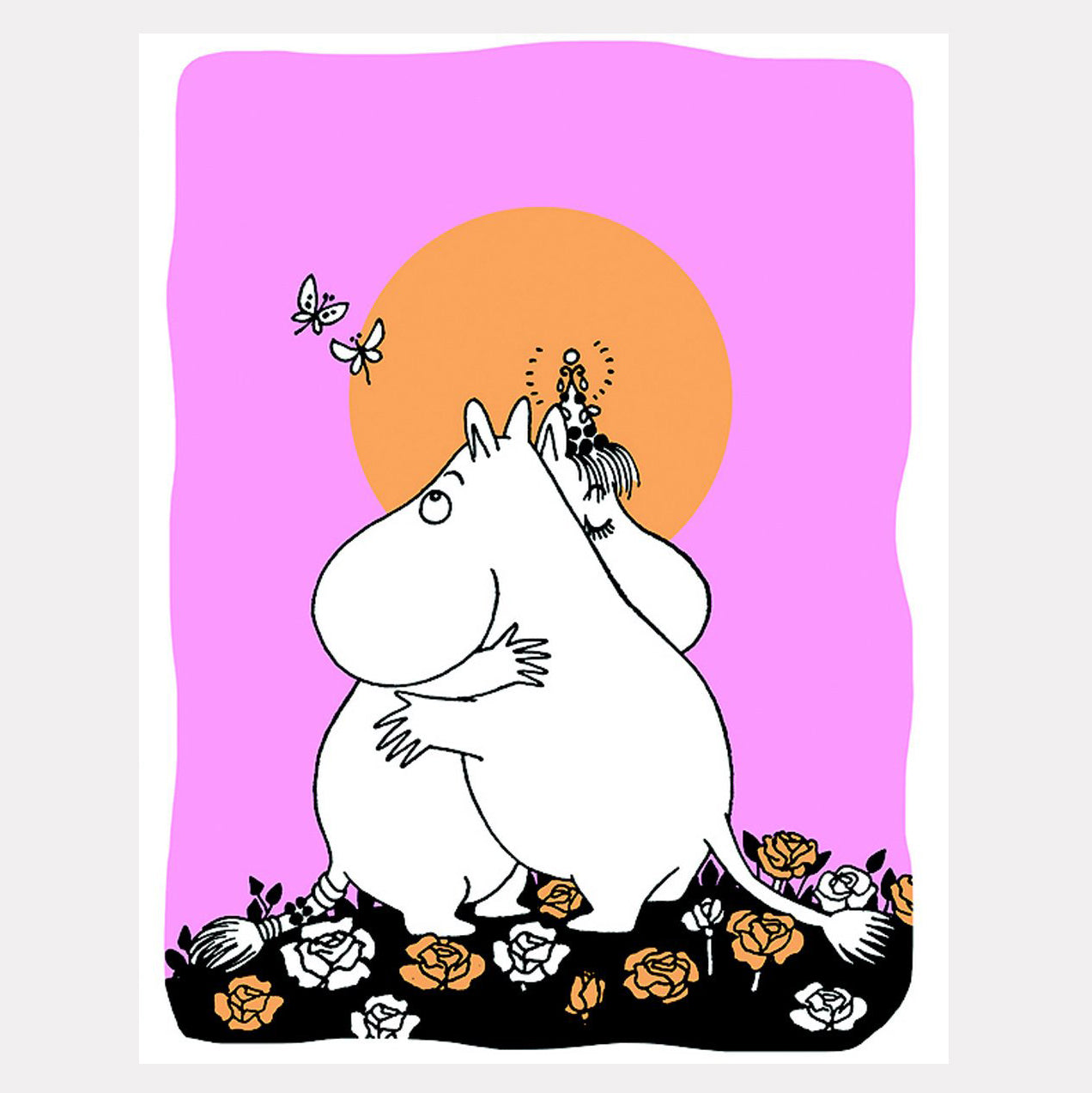 Hugging Moomins Letterpress Greetings Card