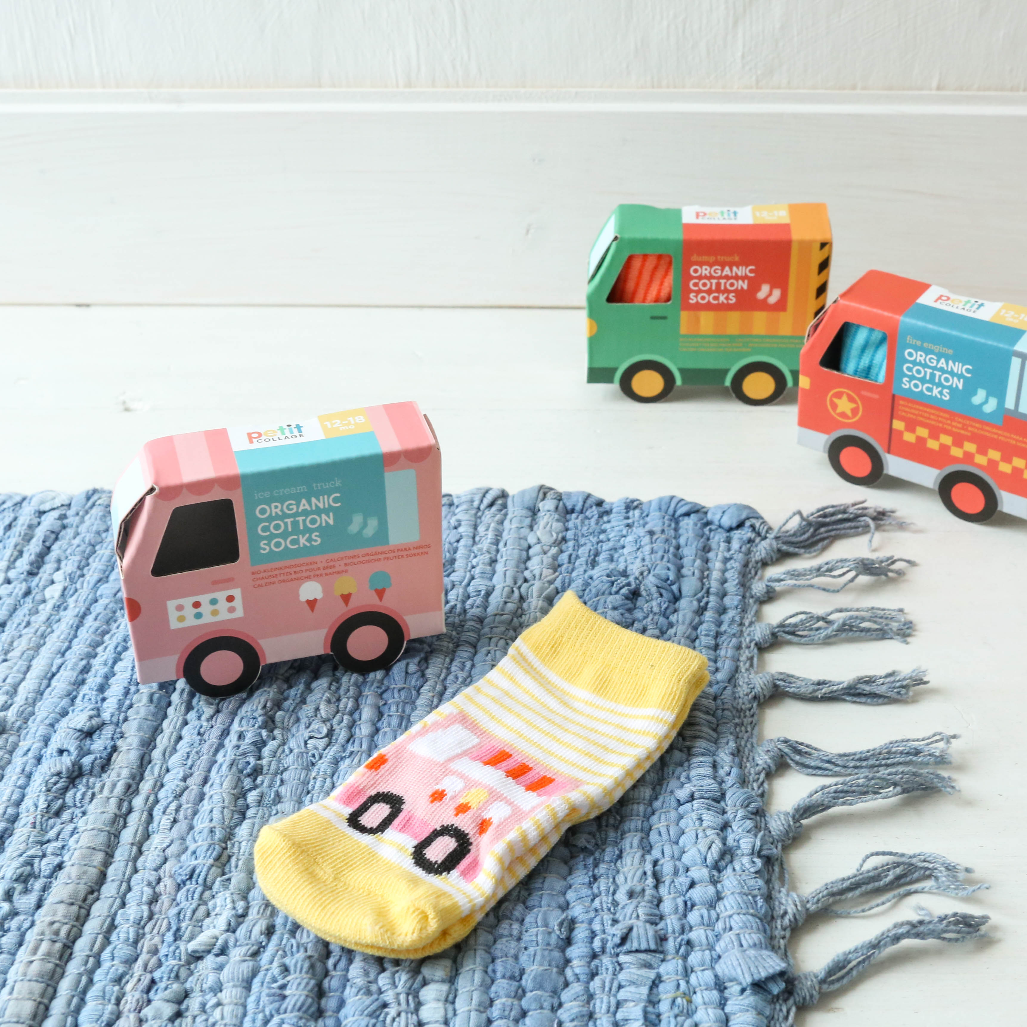 Truck Design Organic Toddler Socks