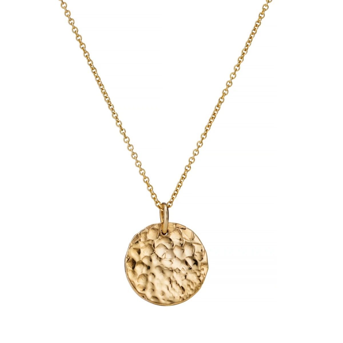 Posh Totty Designs 18ct Gold Plated Textured Disc Necklace