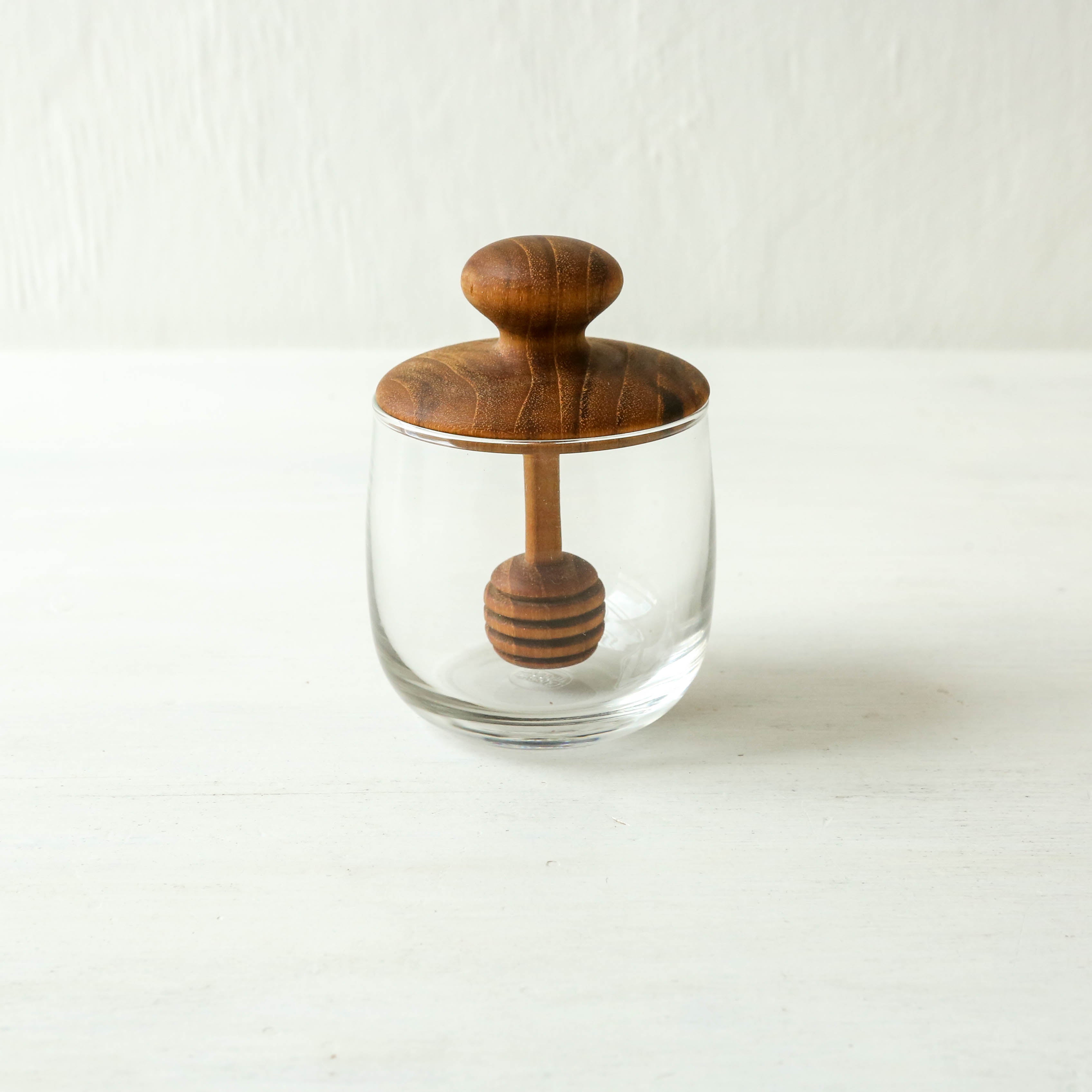 Berylune Home Mini Honey Jar With Teak Dipper Lid