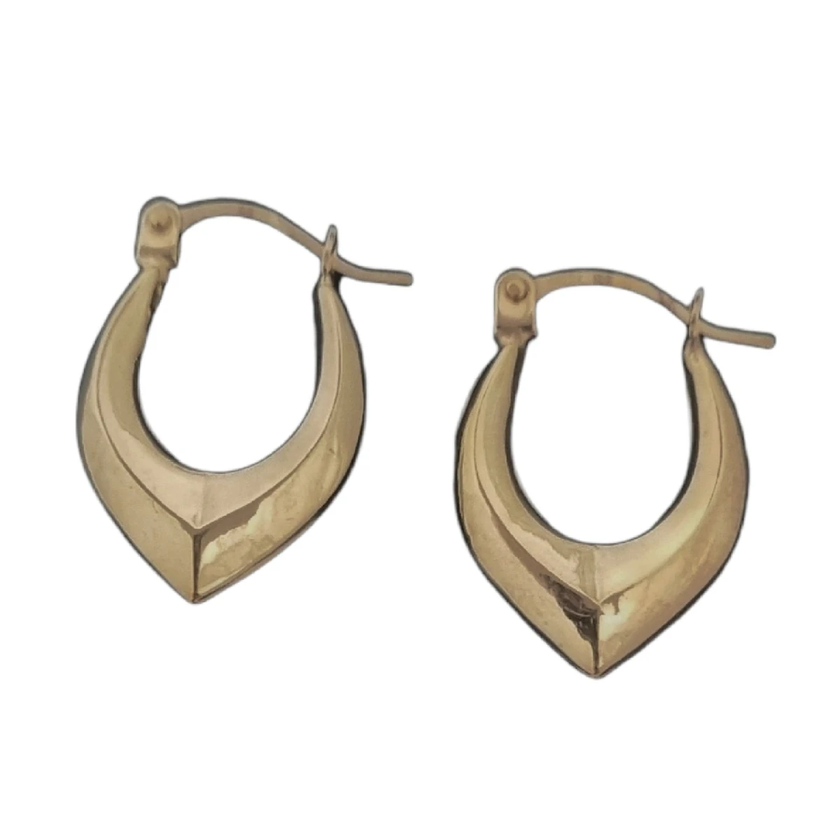 Posh Totty Designs Pointed 9ct Gold Creole Earrings