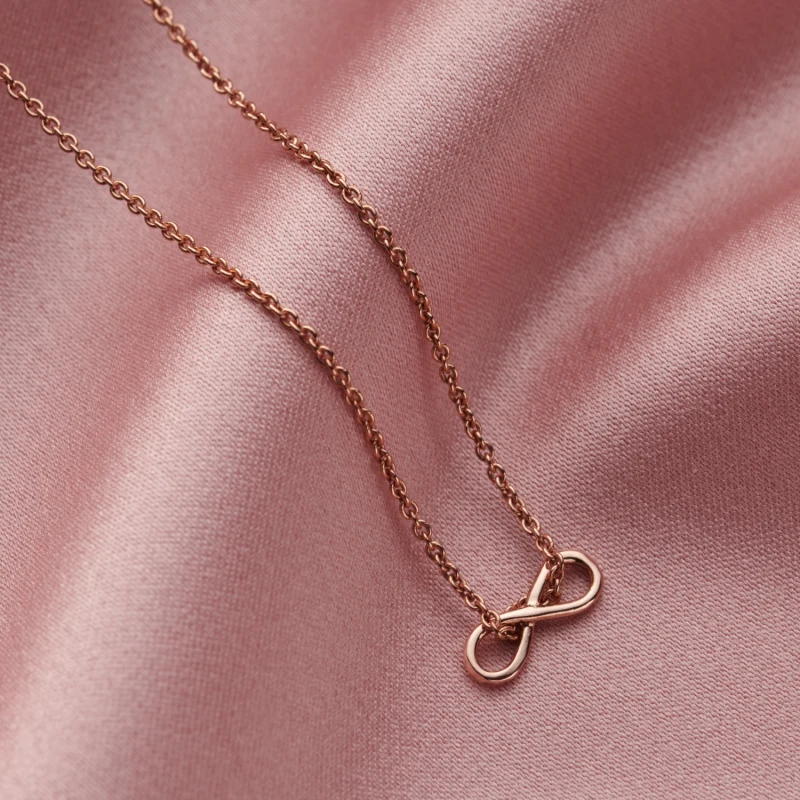 Rose Gold Plated Mini Infinity Charm Necklace IV7962