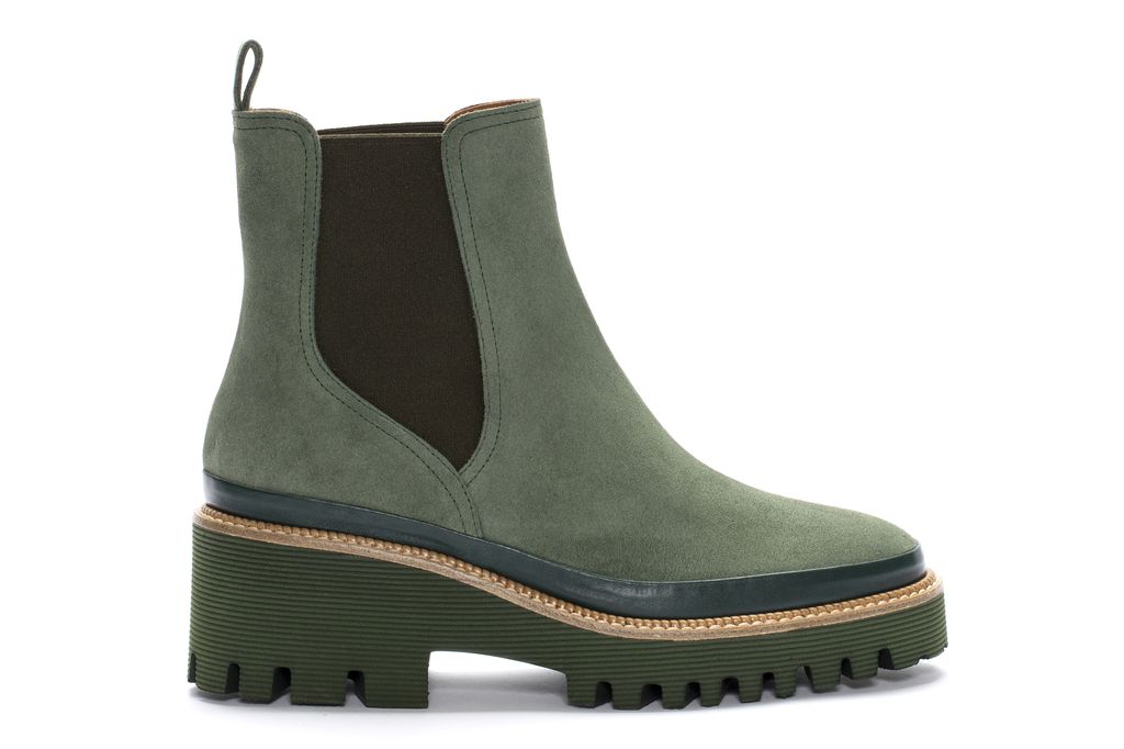 Carm Boots in Green Suede