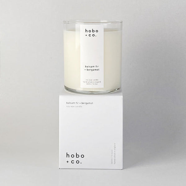 Hobo & Co. Balsam Fir & Bergamot Large Glass Candle