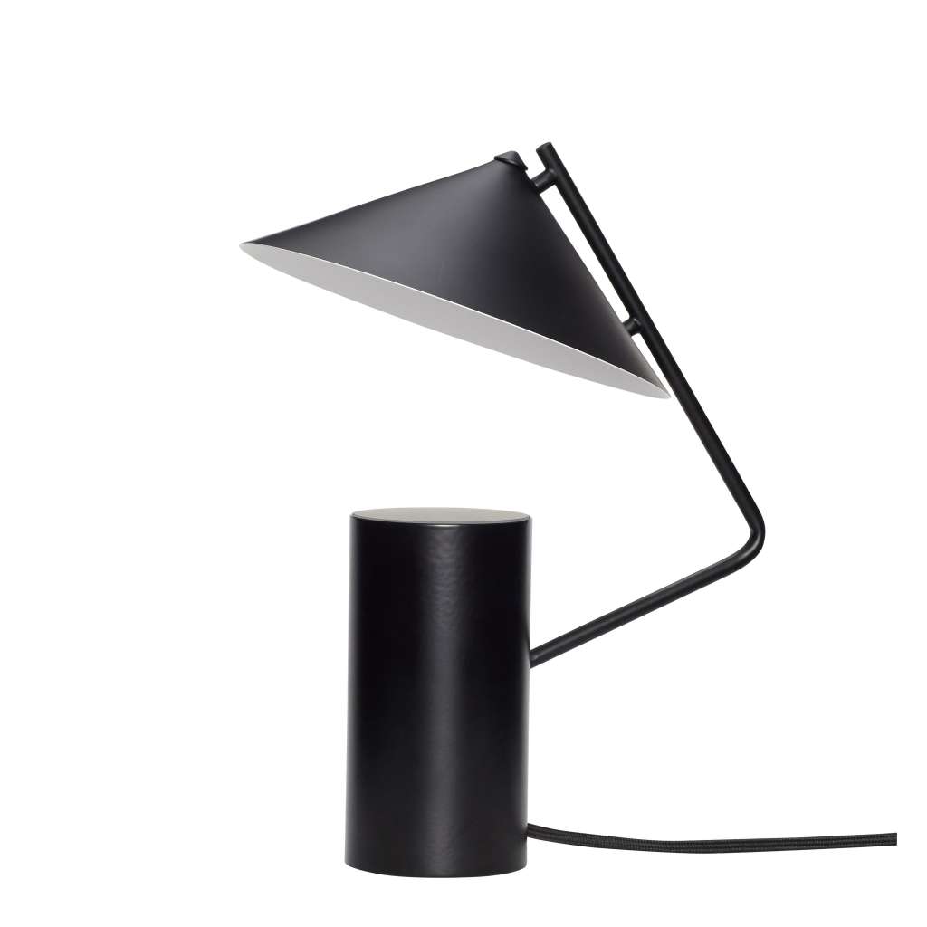 Hubsch Lámpara de mesa en metal negro con pantalla cónica