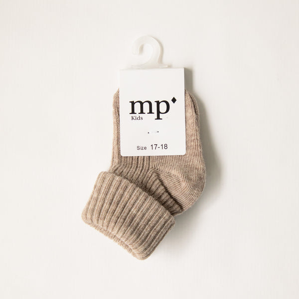 Mp Cotton Rib Baby Socks Light Brown Melange