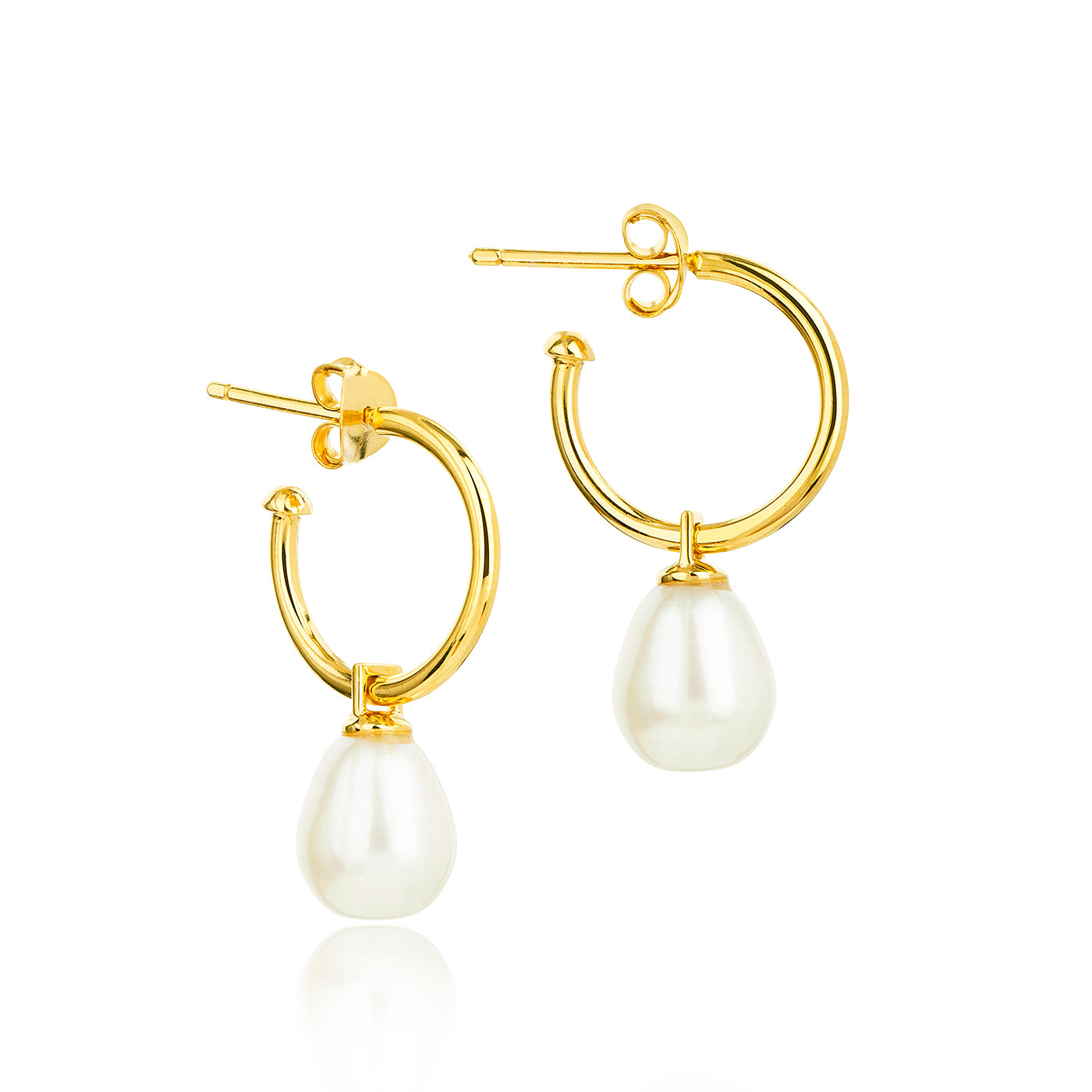 Claudia Bradby Small Favourite Pearl Hoop With Drop