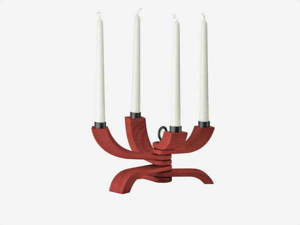 Design House Stockholm  Nordic Light Candle Holder 4 Arms In Red