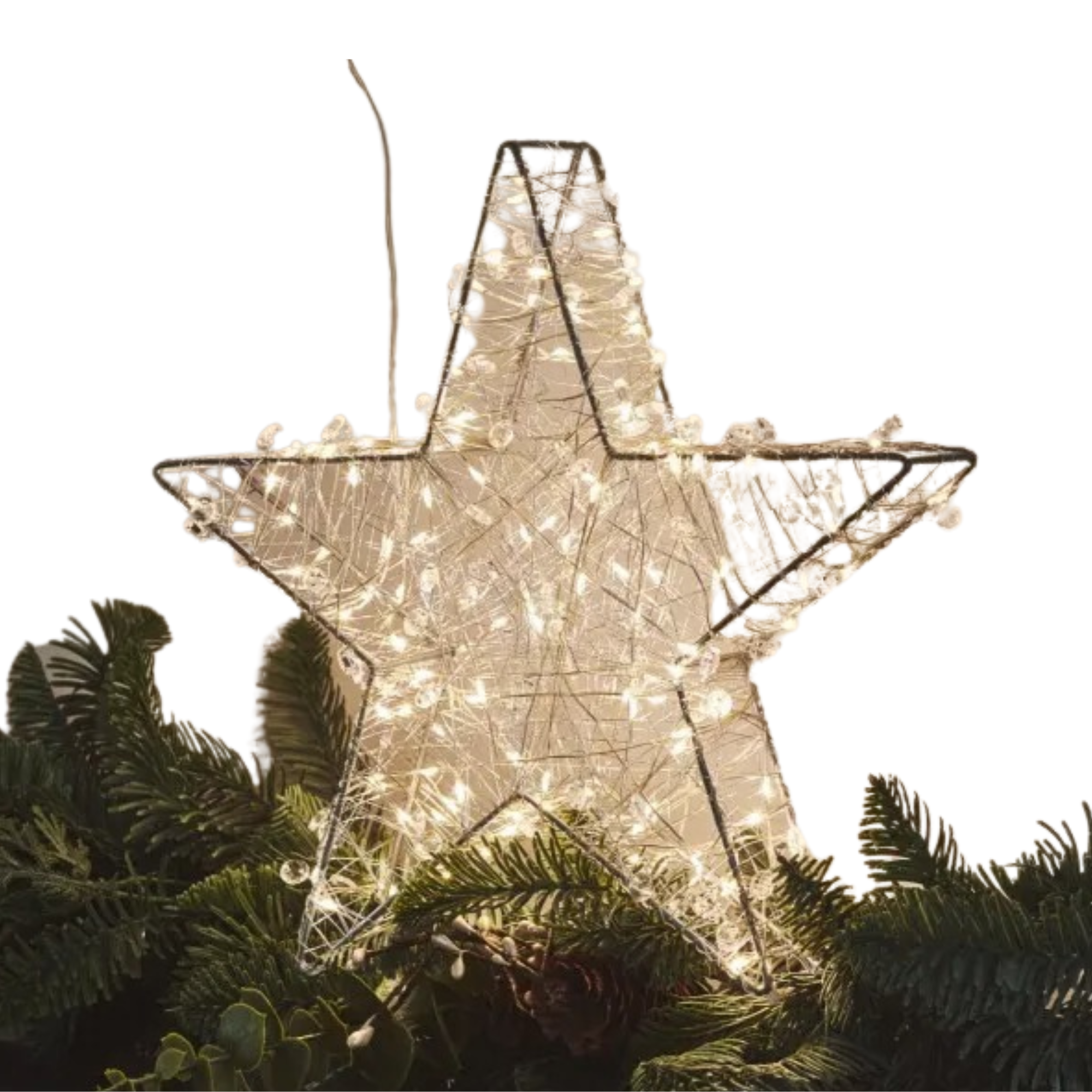 Lightstyle London Silver Galaxy Star Mains Powered 30cm LED Hanging Light (UK Plug)