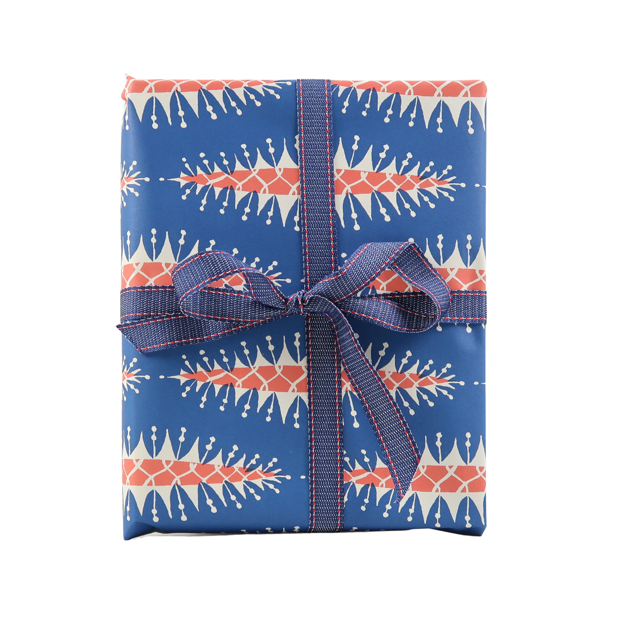 Cambridge Imprint Gift Wrap - Pine Cone Blue & Red - 10 Sheets