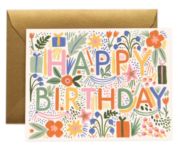 2 double cards with Fiesta Birthday envelope