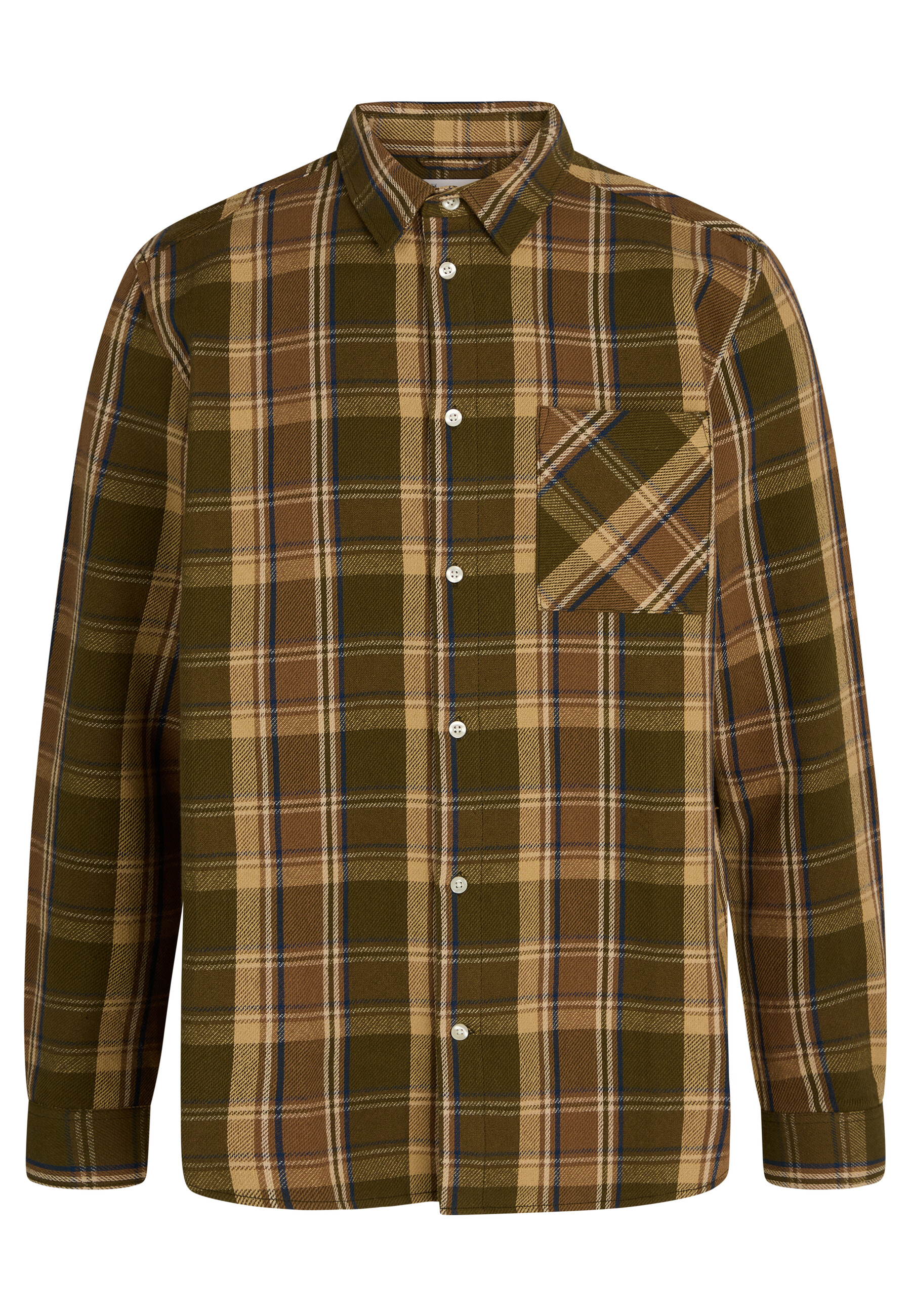Knowledge Cotton Apparel  90951 Light Flannel Checkered relaxed Fit Shirt 