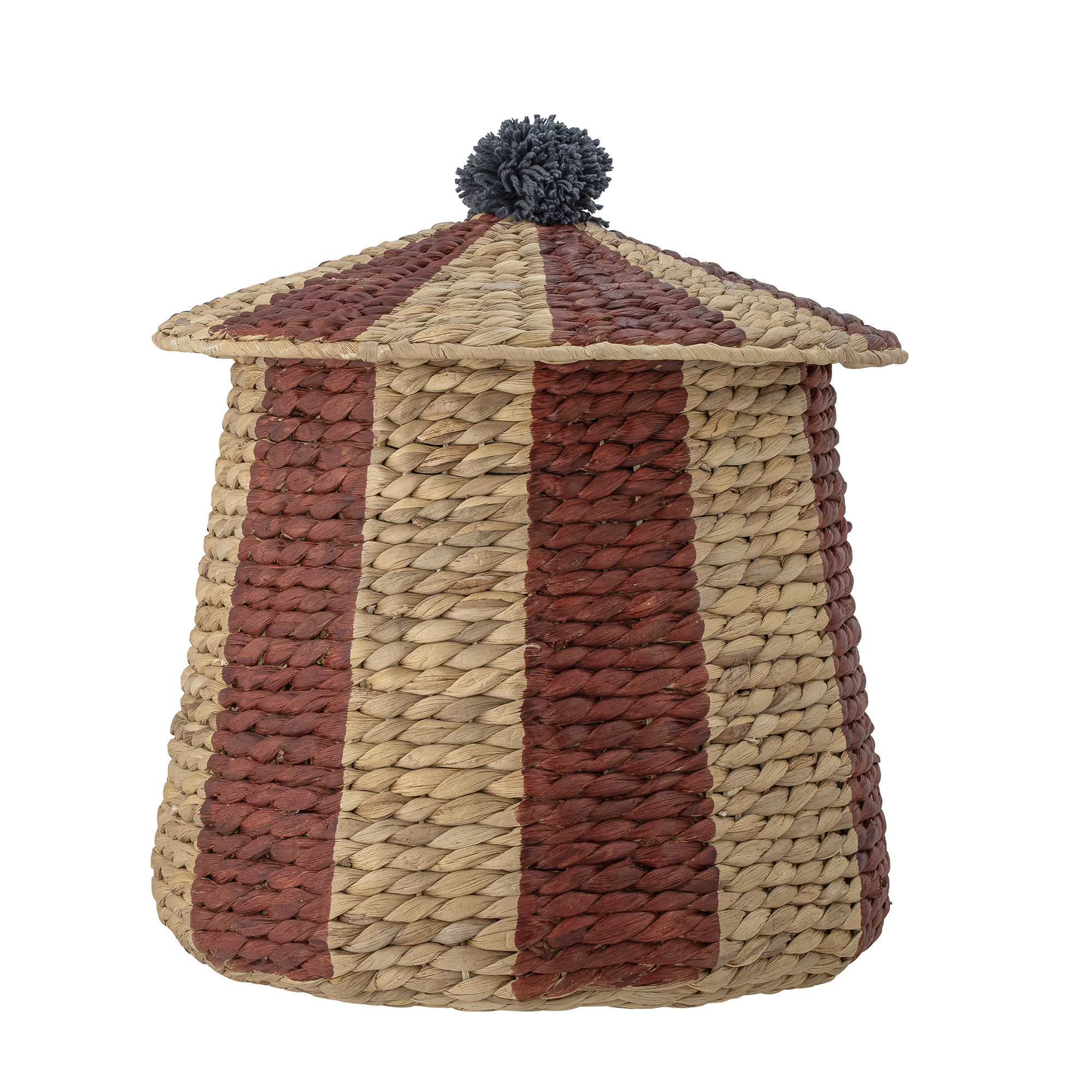 Birsen Basket W/Lid Red Water Hyacinth