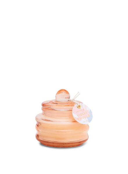 Paddywax Beam 3oz Small Pink Glass Vessel - Violet & Vanilla