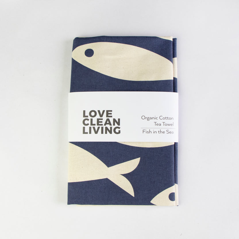 Love Liga Organic Fish In The Sea Tea Towel