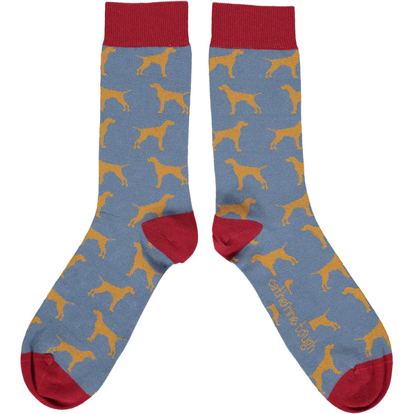 Men's Hound Ankle Socks- Smoky Blue/ Ginger