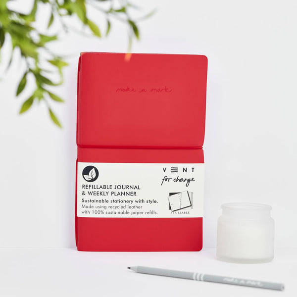 VENT for change Releather & Sustainable Make A Mark Weekly Planner - Red