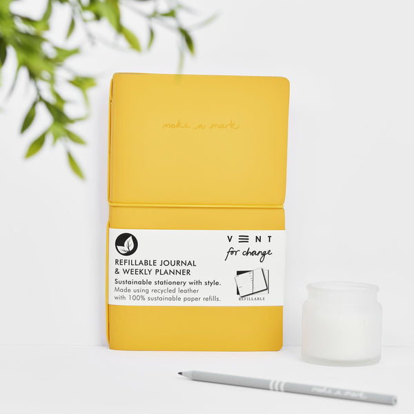 VENT for change Releather & Sustainable Make A Mark Weekly Planner - Yellow