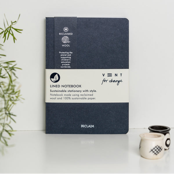 VENT for change Reclaimed Wool A5 Notebook - Blue