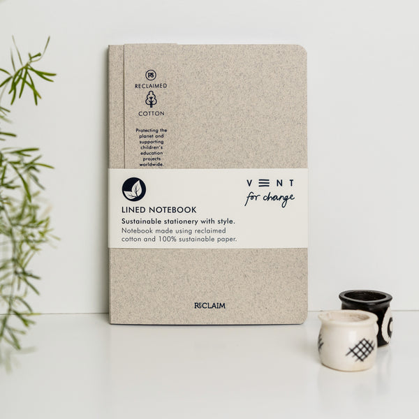 VENT for change Reclaimed Cotton A5 Notebook - Pearl