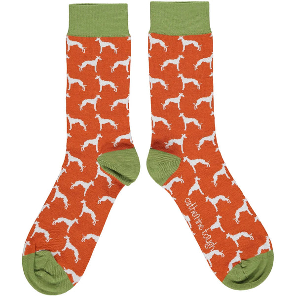 Men's Whippets Ankle Socks- Orange/ Green