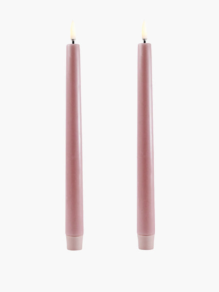 Led Taper Candle Twin Pack 2.3x25 - Dusty Rose