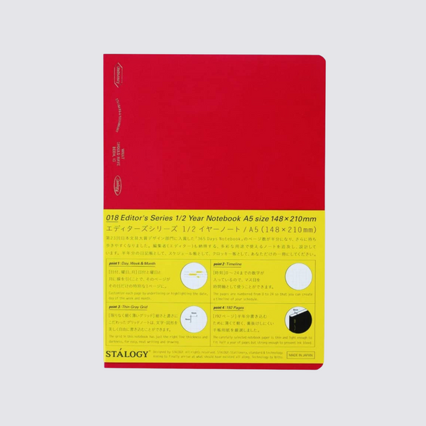 Stalogy 1/2 Year Notebook A5 Red