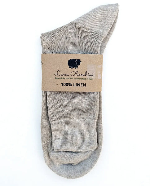 Beaumont Organic Zeta Linen Socks In Light Grey