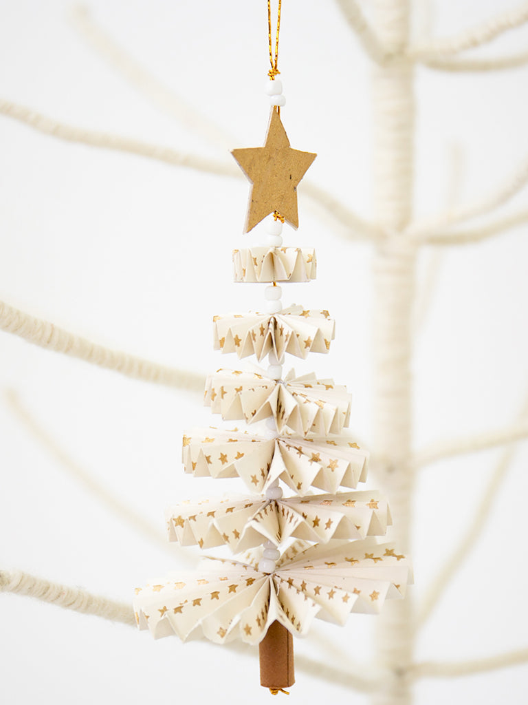 Fold Fir Decoration In White