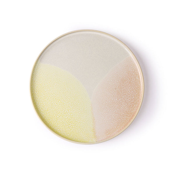 HKliving Pink And Yellow Gallery Ceramics Round Side Plate