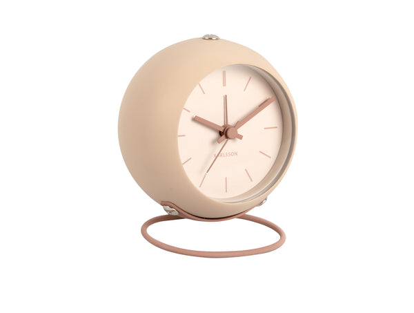 present-time-sand-brown-nirvana-globe-alarm-clock