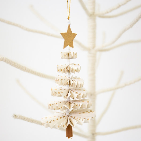 Fold Fir Christmas Hanging Deco White